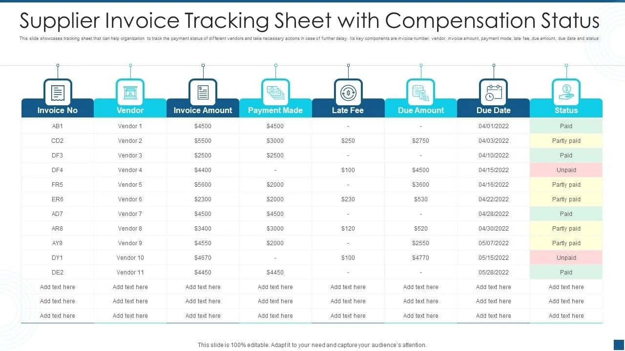 Customer and Supplier Account Tracking